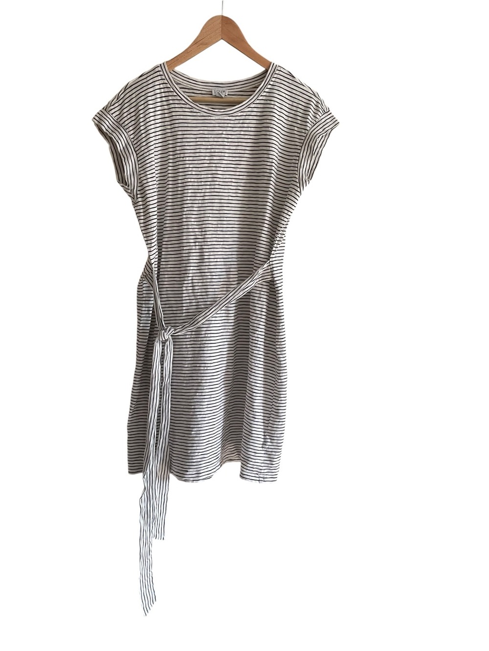 J.Crew Striped Tie-Waist T-Shirt Dress Size Large